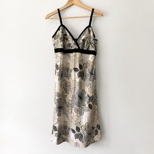 NWT New York & Co Beige Floral Midi Dress